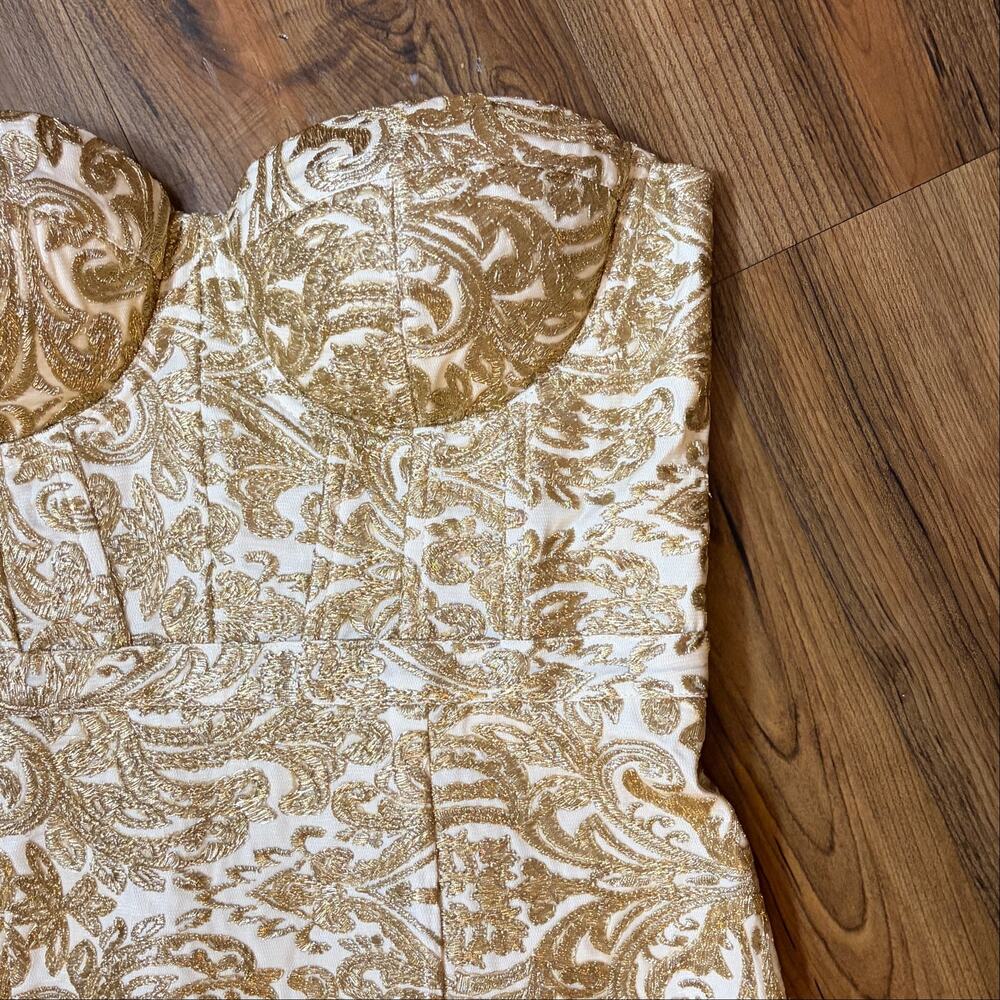 NWT Strapless Brocade Yasmine Dress Sweetheart Neckline | Fishtail Hem | Size 8 - Picture 5 of 8